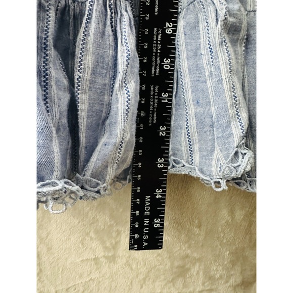 Aqua Cotton Smocked Mini Dress Size Large Flutter Cap Sleeves, Tiered Hem Lined - Picture 3 of 11